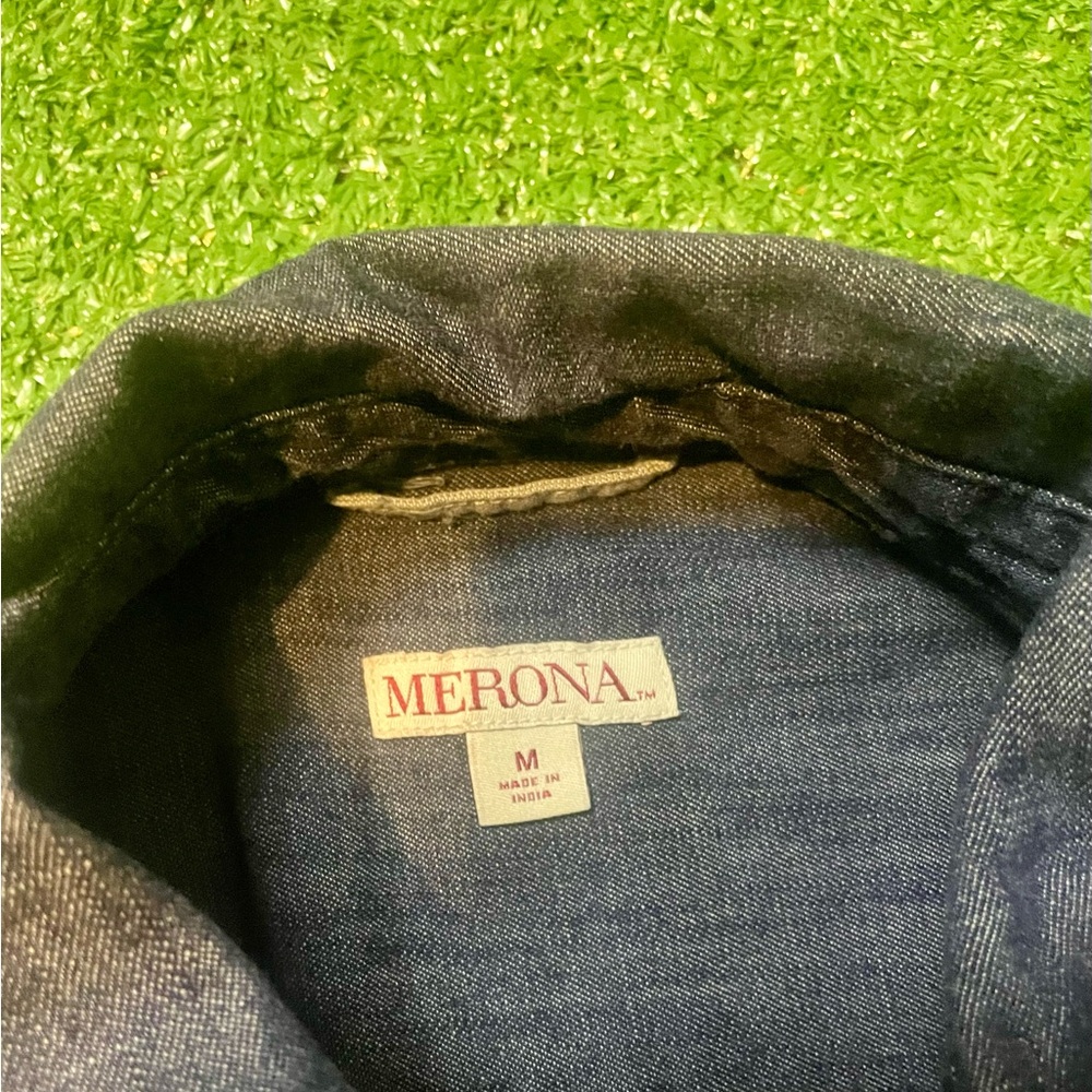 Merona Dark Blue Denim Shirt Dress - Picture 3 of 5